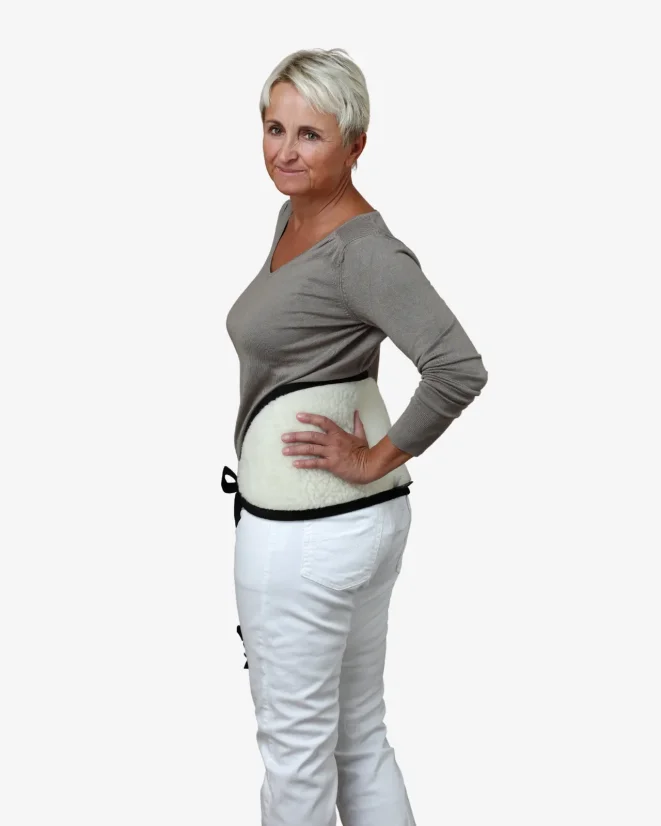 Hřejivý ledvinový pás z ovčí vlny