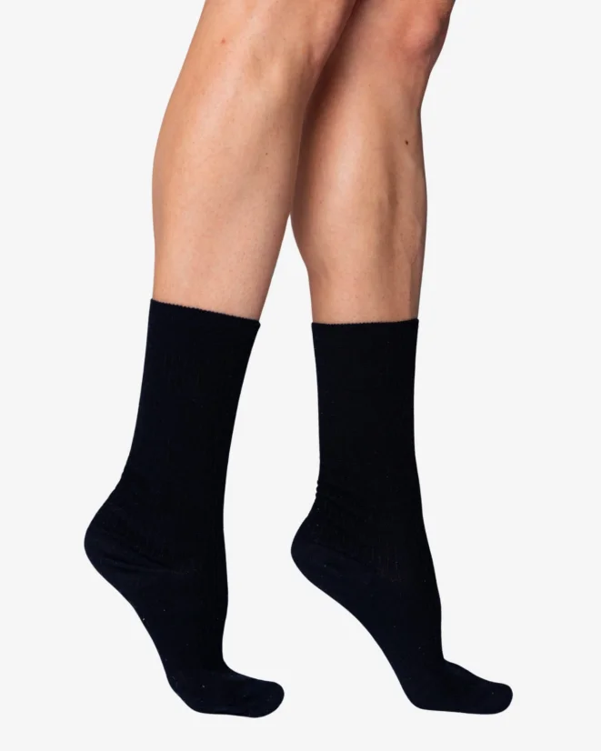 3 PACK Vlněné ponožky Woolife Rib - Barva: Černá, Velikost obuvi: 25-26