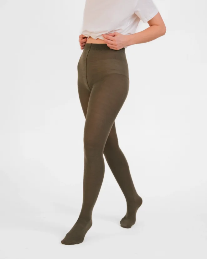 Dámské punčochové kalhoty Merino SuperSoft - Barva: Olivová, Velikost punčoch: 158/100